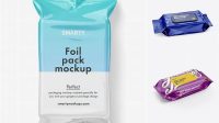 8937+ Glossy Wet Wipes Pack PSD Mockup Half Side View Creative Photoshop Resources