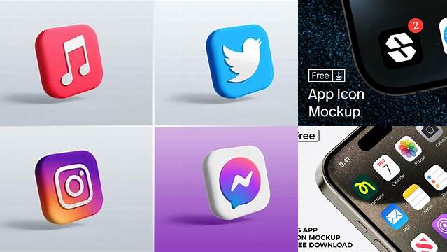 8938+ Mockup App Icon PSD Free Download