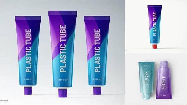 8941+ Glossy Plastic Cosmetic Tube PSD Mockup Front View Professional Quality PSD Freebie