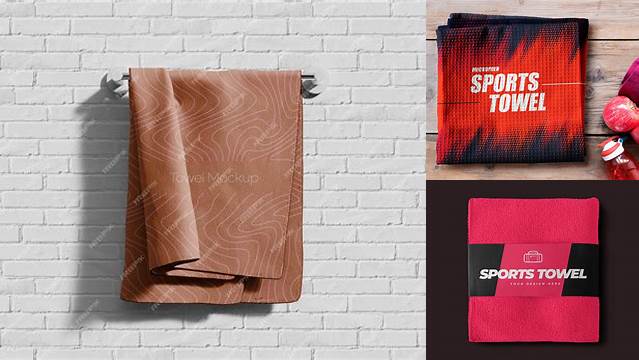 8942+ Gym Towel Mockup Free PSD