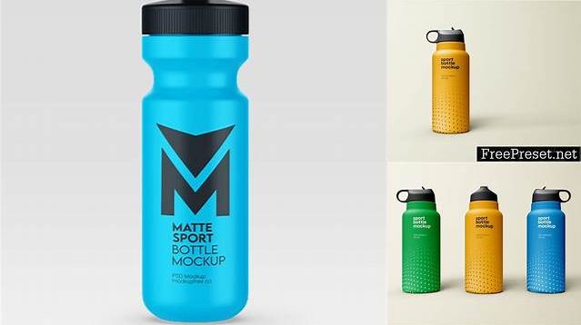 8943+ Matte Plastic Sport Bottle PSD Mockup Exclusive Layered PSD Mockup