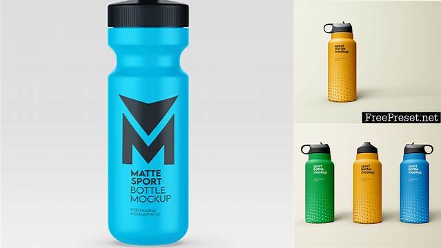 8943+ Matte Plastic Sport Bottle PSD Mockup Exclusive Layered PSD Mockup