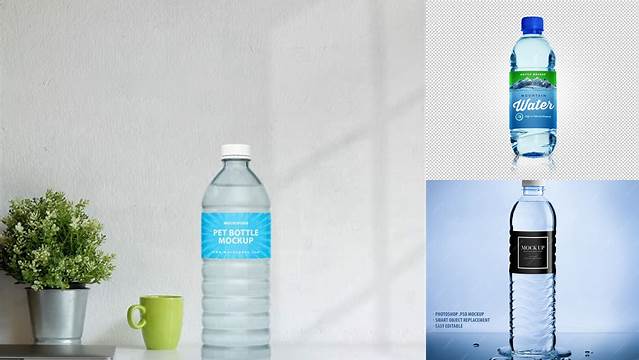 8944+ PET Bottle With Still Water PSD Mockup Customizable PSD Templates