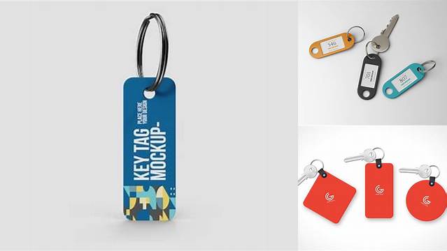 8944+ Two Glossy Key Tags PSD Mockup Premium Free Graphic Resource