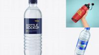 8946+ Blue PET Water Bottle with Sport Cap PSD Mockup Easy-to-Edit Photoshop Freebie