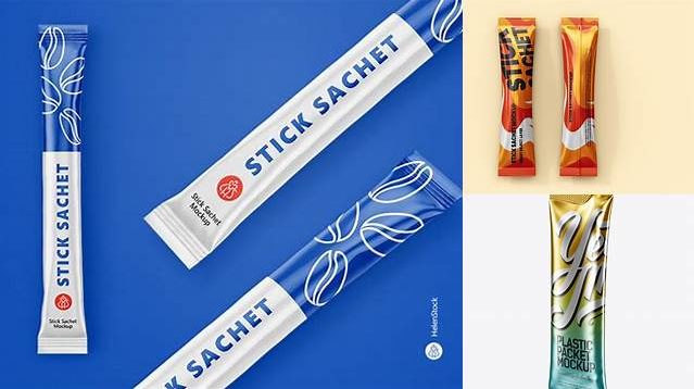 8947+ Foil Stick Sachet PSD Mockup Halfside View Download Free PSD