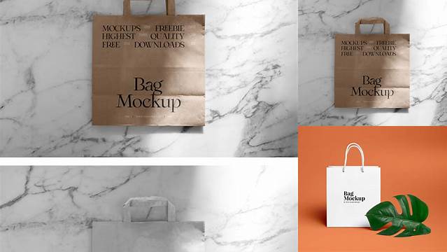 8950+ Glossy Paper Shopping Bag PSD Mockup Half Side View Versatile Photoshop Freebie