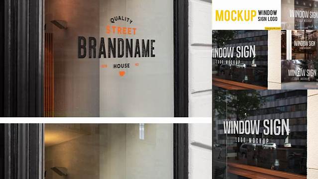 8950+ Window Signage Mockup Include TIFF