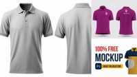 8951+ Polo T-shirt Mockup Front And Back Psd Free Creative Design Mockup