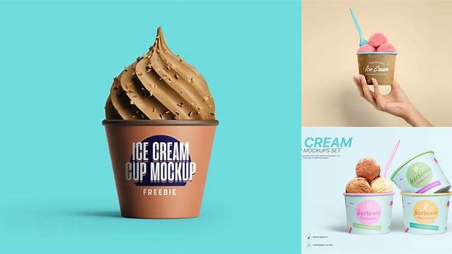 8953+ Ice Cream Cup PSD Mockup Free Professional PSD Download