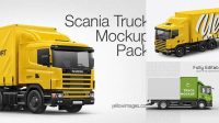 8954+ Scania Truck PSD Mockup Top View Download Free Editable PSD Template