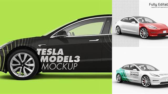 8954+ Tesla Model 3 Mockup Easy Editable