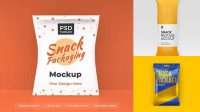 8956+ Glossy Snack Package PSD Mockup Front View Free Graphic Mockup PSD