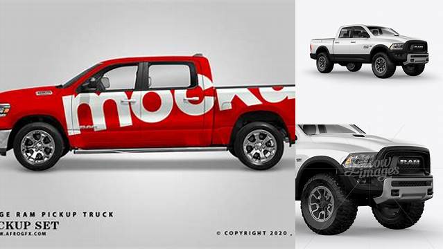 8958+ Dodge Ram 1500 PSD Mockup Half Side View Creative Design PSD Free Download