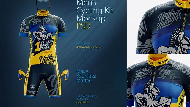 8958+ Men’s Cycling Kit PSD Mockup Half Side View Mockup PSD Free Download