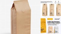 8959+ Kraft Paper Coffee Bag PSD Mockup Back View Exclusive PSD Design Freebie