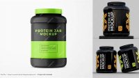 8960+ 1Lb Plastic Glossy Protein Jar PSD Mockup Creative Free PSD Graphic Design