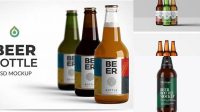 8960+ Amber PET Beer Bottle PSD Mockup Modern and Unique Freebie PSD