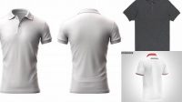 8960+ Men's Short Sleeve Pique Polo Shirt Back Half Side View Advanced Editable Template Free