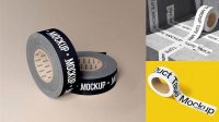 8961+ Two Textured Duct Tape Rolls PSD Mockup High-Angle Shot Digital Photoshop Free Mockup