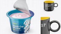 8962+ Opened Cup PSD Mockup Front View High-Angle Shot Stylish Free PSD