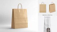 8966+ Paper Bag with Window PSD Mockup Half-Side View Photoshop Resource Free