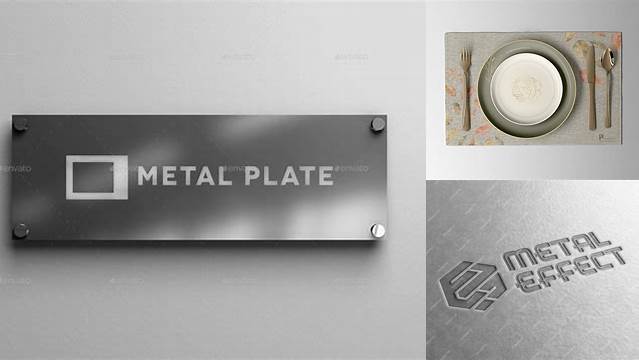 8967+ Metal Sign Plate PSD Mockup Front View Free PSD for Designers