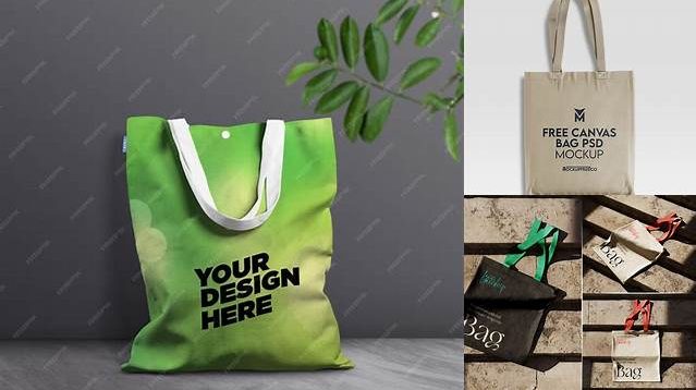 8967+ Two Canvas Bags PSD Mockup Top View Half Side Premium Free Graphic Resource