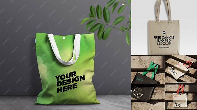 8967+ Two Canvas Bags PSD Mockup Top View Half Side Premium Free Graphic Resource