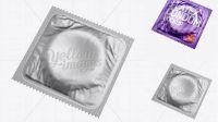 8970+ Square Matte Condom Sachet PSD Mockup Halfside View Modern PSD Templates