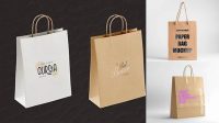 8977+ Kraft Bag PSD Mockup Front View Editable and Customizable PSD