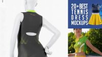 8977+ Women’s Tennis Dress PSD Mockup Back View Creative Layered Mockup Freebie