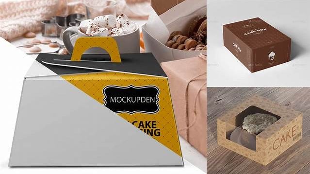 8978+ Carton Cake Box PSD Mockup Front View Creative Photoshop Resources