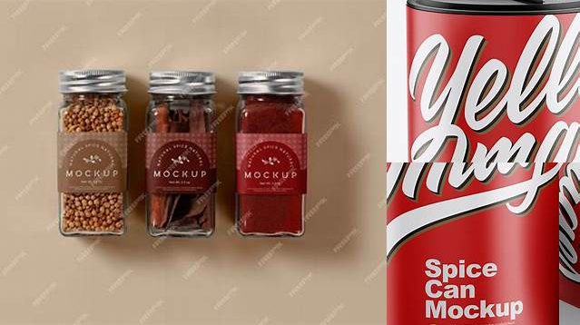 8978+ Two Matte Spice Cans PSD Mockup Unique High-Resolution Design Freebie