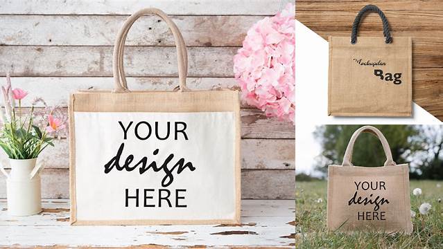 8979+ Jute Bag Mockup Include TIFF