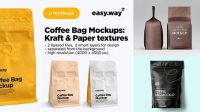 8984+ Coffee Bag PSD Mockup / Front View Stylish PSD for Free