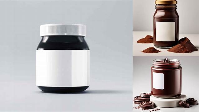 8985+ Clear Glass Jar with Chocolate Paste PSD Mockup Download Free