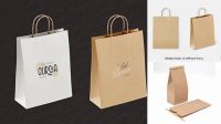 8986+ Kraft Paper Bag with a Paper Tin-Tie PSD Mockup Front View Advanced Editable PSD