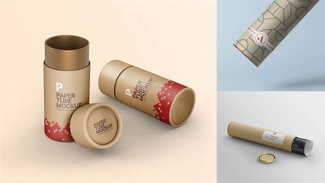 8989+ Matte Plastic Tube With Paper Label PSD Mockup Front View Professional Quality PSD Freebie