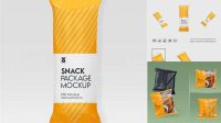 8995+ Snack Package PSD Mockup Halfside View Advanced and Editable PSD Template Free