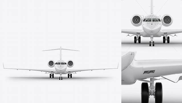 8999+ Bombardier Global 5000 Front View Layered PSD File Free Download