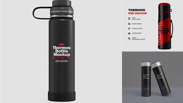 900+ 1L Matte Thermos PSD Mockup Advanced Editable PSD