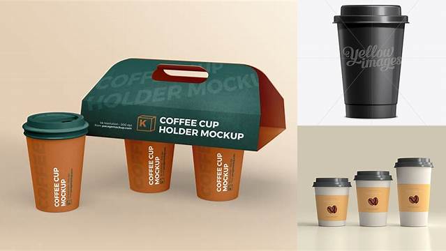 9004+ Coffee Cup With Holder Extra Small Black Elegant and Versatile PSD Resource