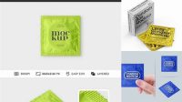 9005+ Matte Three Condom Packaging PSD Mockup Downloadable PSD Design Template