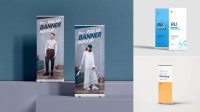 9006+ Pull Up Banner Mockup Psd Custom PSD Mockup Template