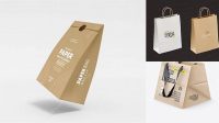 9008+ Kraft Paper Shopping Bag PSD Mockup Half Side View Hero Shot Best for Showcase