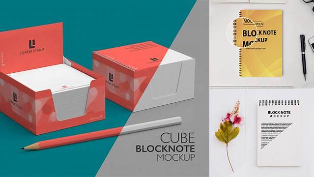 901+ Cube Block Note Mockup PSD File Download