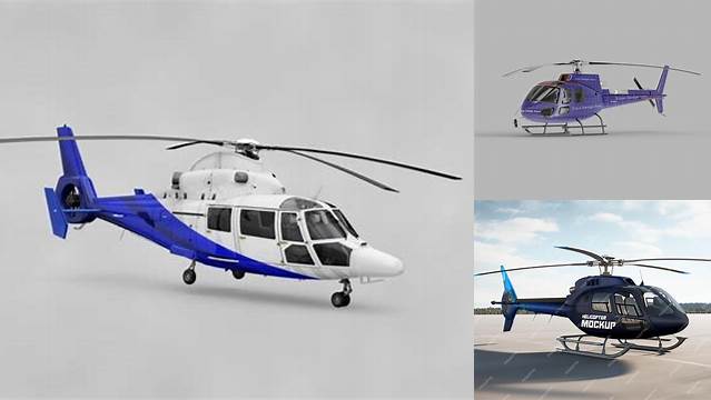 9010+ Helicopter PSD Mockup Half Side View Elegant and Versatile PSD Resource