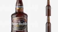 9012+ 330ml Amber Glass Bottle with Lager Beer PSD Mockup Unique Free Photoshop Files