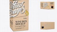 9013+ Kraft Paper Wine Box PSD Mockup 25° Angle Front View Eye-Level Shot Customizable Photoshop Template